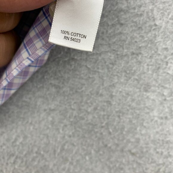 Banana Republic Button Up Shirt Mens Large 16-16 1/2 Plaid Non Iron Slim Fit - Picture 12 of 16
